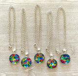 Necklace,Kaleidoscope,Kaleidoscope Necklace,Multicolor,Party Favor,Silver Necklace,Gift,Birthday,Pendant,Princess,18 Inch Necklace,Handmade
