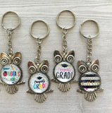 Graduation Keychain,Graduation,Keychain,Graduation 2024,Antique Silver,Owl,Owl Graduation Keychain,Key Ring,Handmade,Gift,Party Favor