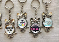 Graduation Keychain,Graduation,Keychain,Graduation 2024,Antique Silver,Owl,Owl Graduation Keychain,Key Ring,Handmade,Gift,Party Favor