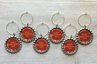 Personalized Wine Charms, Set of 6