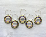 Personalized Wine Charms, Set of 6