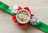 Headband,Christmas,Holiday,Santa,Baby Headband,Baby Girls Headband,Girls Headband,Photo Shoot,Gift,Hair Accessories,Princess,Handmade