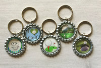 Keychain,Key Ring,Golf,Key Chain,Keyring,Golf Ball,Bottlecap,Bottle Cap,Golf Accessories,Bottlecap Keychain,Handmade,Gift,Charm