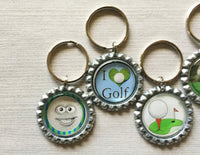 Keychain,Key Ring,Golf,Key Chain,Keyring,Golf Ball,Bottlecap,Bottle Cap,Golf Accessories,Bottlecap Keychain,Handmade,Gift,Charm