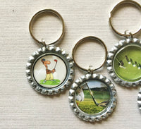 Keychain,Key Ring,Golf,Key Chain,Keyring,Golf Ball,Bottlecap,Bottle Cap,Golf Accessories,Bottlecap Keychain,Handmade,Gift,Charm