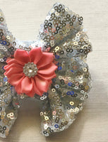 Hair Bow,Sequins,4 Inch Bow,Big Bow,Large Bow,Toddler Hair Bow,Girls Hair Bow,Baby Girls Hair Bow,Hair Accessories,Handmade,Gift,Accessories