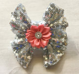 Hair Bow,Sequins,4 Inch Bow,Big Bow,Large Bow,Toddler Hair Bow,Girls Hair Bow,Baby Girls Hair Bow,Hair Accessories,Handmade,Gift,Accessories