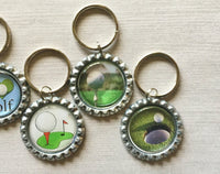 Keychain,Key Ring,Golf,Key Chain,Keyring,Golf Ball,Bottlecap,Bottle Cap,Golf Accessories,Bottlecap Keychain,Handmade,Gift,Charm