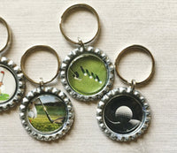 Keychain,Key Ring,Golf,Key Chain,Keyring,Golf Ball,Bottlecap,Bottle Cap,Golf Accessories,Bottlecap Keychain,Handmade,Gift,Charm