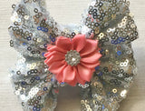 Hair Bow,Sequins,4 Inch Bow,Big Bow,Large Bow,Toddler Hair Bow,Girls Hair Bow,Baby Girls Hair Bow,Hair Accessories,Handmade,Gift,Accessories