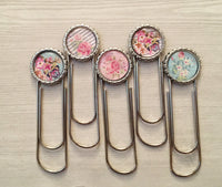 Planner Clip,Bookmark,Flower Silhouette,Flowers,Floral,4 inch,Jumbo Paper Clip,Page Marker,Bookmark Clip,Bottle Cap,Party Favor,Handmade