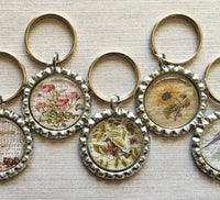 Keychain,Key Ring,Music,Music Themed,Sheet Music,Bottle Cap Keychain,Bottle Cap Key Ring,Gift,Party Favor,Birthday,Flowers,Birds,Handmade