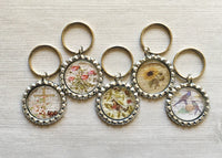 Keychain,Key Ring,Music,Music Themed,Sheet Music,Bottle Cap Keychain,Bottle Cap Key Ring,Gift,Party Favor,Birthday,Flowers,Birds,Handmade