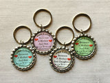 Keychain,Key Ring,Inspirational Quotes,Love Between Mother and Son/Daughter,Key Chain,Keyring,Bottle Cap,Accessories,Party Favor,Gift