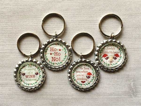 Keychain,Key Ring,Christmas,Humorous Christmas,Key Chain,Keyring,Bottle Cap,Accessories,Bottle Cap Keychain,Gift,Party Favor,Handmade