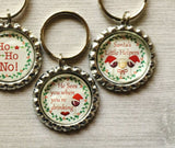 Keychain,Key Ring,Christmas,Humorous Christmas,Key Chain,Keyring,Bottle Cap,Accessories,Bottle Cap Keychain,Gift,Party Favor,Handmade