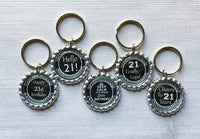 Keychain,Key Ring,21st Birthday,Happy 21st Birthday,Key Chain,Keyring,Bottle Cap,Accessories,Bottle Cap Keychain,Gift,Party Favor,Handmade