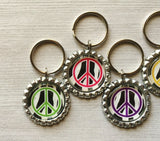 Keychain,Key Ring,Peace Symbol,Peace,Key Chain,Keyring,Bottle Cap,Accessories,Bottle Cap Keychain,Party Favor,Gift,Handmade