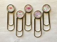 Planner Clip,Bookmark,Nurse,Registered Nurse,RN,4 inch,Jumbo Paper Clip,Page Marker,Bookmark Clip,Bottle Cap,Party Favor,Handmade,Set of 5