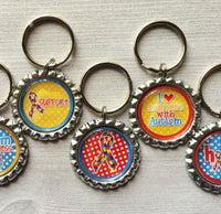 Keychain,Key Ring,Autism,Autism Awareness,Key Chain,Keyring,Bottle Cap,Accessories,Bottle Cap Keychain,Gift,Party Favor,Handmade,Set of 5