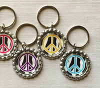 Keychain,Key Ring,Peace Symbol,Peace,Key Chain,Keyring,Bottle Cap,Accessories,Bottle Cap Keychain,Party Favor,Gift,Handmade