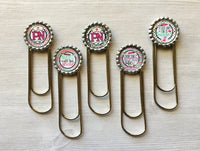 Planner Clip,Bookmark,Nurse,Practical Nurse,PN,Jumbo Paper Clip,Page Marker,Bookmark Clip,Bottle Cap,Party Favor,Gift,Handmade,Set of 5