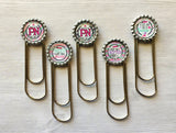 Planner Clip,Bookmark,Nurse,Practical Nurse,PN,Jumbo Paper Clip,Page Marker,Bookmark Clip,Bottle Cap,Party Favor,Gift,Handmade,Set of 5