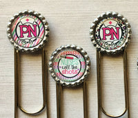 Planner Clip,Bookmark,Nurse,Practical Nurse,PN,Jumbo Paper Clip,Page Marker,Bookmark Clip,Bottle Cap,Party Favor,Gift,Handmade,Set of 5