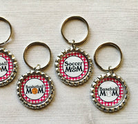 Keychain,Key Ring,Sports Mom,Soccer Mom,Volleyball,Basketball,Baseball,Football,Key Chain,Keyring,Bottle Cap,Accessories,Gift,Handmade