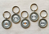 Keychain,Key Ring,Sports Mom,Soccer Mom,Volleyball,Basketball,Baseball,Football,Key Chain,Keyring,Bottle Cap,Accessories,Gift,Handmade