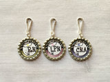 Zipper Pulls,Zipper Pull Charms,Nurse,Nursing,RN,LPN,CNA,Registered Nurse,Bottle Cap Zipper Pull Charms,Gift,Party Favor,Handmade