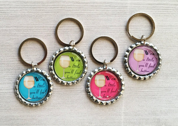 Keychain,Key Ring,Wine,Wine Quotes,Wine Sayings,Key Chain,Keyring,Bottle Cap,Bottle Cap Keychain,Accessories,Party Favor,Gift,Handmade