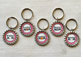 Keychain,Key Ring,Sports Mom,Soccer Mom,Volleyball,Basketball,Baseball,Football,Key Chain,Keyring,Bottle Cap,Accessories,Gift,Handmade