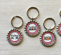 Keychain,Key Ring,Sports Mom,Soccer Mom,Volleyball,Basketball,Baseball,Football,Key Chain,Keyring,Bottle Cap,Accessories,Gift,Handmade