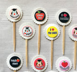 Cupcake Toppers,Teacher,Teacher Appreciation,Set of 15,Teacher Party Cupcake Toppers,Teacher Party,Party Favor,Handmade,Double Sided