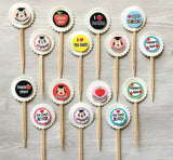 Cupcake Toppers,Teacher,Teacher Appreciation,Set of 15,Teacher Party Cupcake Toppers,Teacher Party,Party Favor,Handmade,Double Sided