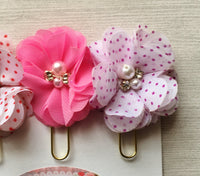Planner Clip,Bookmark,Floral,Page Marker,Bookmark Clip,Organizer Clip,Gift,Party Favor,Floral Bookmark,Handmade,Stationary Clip,Set of 3
