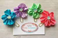 Planner Clip,Bookmark,Floral,Page Marker,Bookmark Clip,Organizer Clip,Gift,Party Favor,Floral Bookmark,Handmade,Stationary Clip,Set of 4