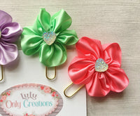 Planner Clip,Bookmark,Floral,Page Marker,Bookmark Clip,Organizer Clip,Gift,Party Favor,Floral Bookmark,Handmade,Stationary Clip,Set of 4