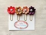 Planner Clip,Bookmark,Floral,Page Marker,Bookmark Clip,Organizer Clip,Gift,Party Favor,Floral Bookmark,Handmade,Stationary Clip,Set of 4