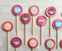 Cupcake Toppers,Mothers Day,Set of 12,Best Mom,Mothers Day Party,Mothers Day Cupcake Toppers,Party Favor,Handmade,Gift,Double Sided