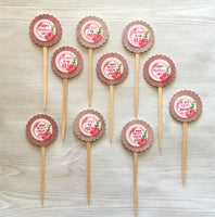 Cupcake Toppers,Mothers Day,Set of 10,Best Mom,Mothers Day Party,Mothers Day Cupcake Toppers,Party Favor,Handmade,Gift,Double Sided