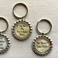 Keychain,Key Ring,Inspirational Quotes,Inspirational Quote Key Chains,Bottle Cap Keychain,Bottle Cap Key Ring,Gift,Party Favor,Handmade