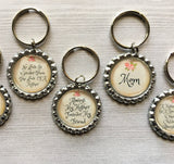 Keychain,Key Ring,Mother,Mom,Mother Keychains,Bottle Cap Keychain,Bottle Cap Key Ring,Floral Themed,Mothers Day,Gift,Party Favor,Handmade