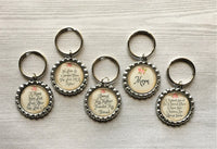 Keychain,Key Ring,Mother,Mom,Mother Keychains,Bottle Cap Keychain,Bottle Cap Key Ring,Floral Themed,Mothers Day,Gift,Party Favor,Handmade