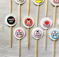 Cupcake Toppers,Teacher,Teacher Appreciation,Set of 15,Teacher Party Cupcake Toppers,Teacher Party,Party Favor,Handmade,Double Sided