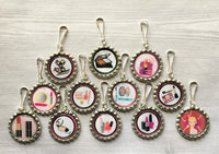 Zipper Pulls,Zipper Pull Charms,Thank You,Lipsense,Younique,Avon,Mary Kay,Makeup,Lipstick,Bottle Cap Zipper Pull Charms,Gift,Set of 12