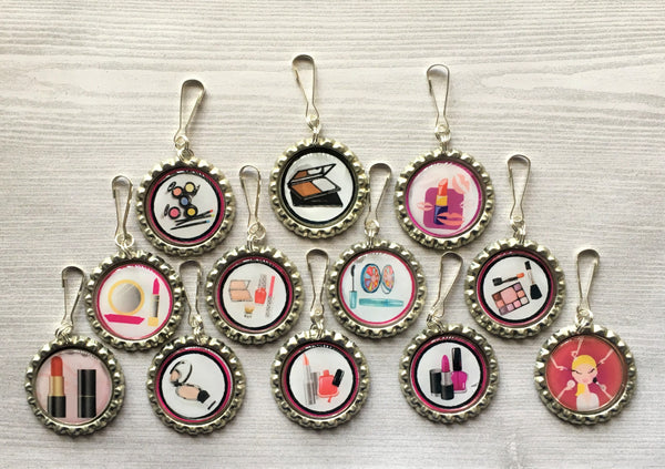 Makeup Themed Zipper Pull Charms, Set of 12 – LuLu Only Creations