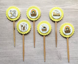 Noah Cupcake Toppers,Noah,Noah's Ark,Cupcake Toppers,Set of 6,Baby Shower,Birthday Party,Party Favor,Handmade,Gift,Double Sided