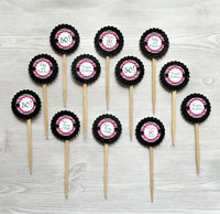 50th Birthday Cupcake Toppers,50th Birthday,Cupcake Toppers,Womans 50th Birthday Party,Set of 12,50th,Party Favor,Handmade,Double Sided,Gift